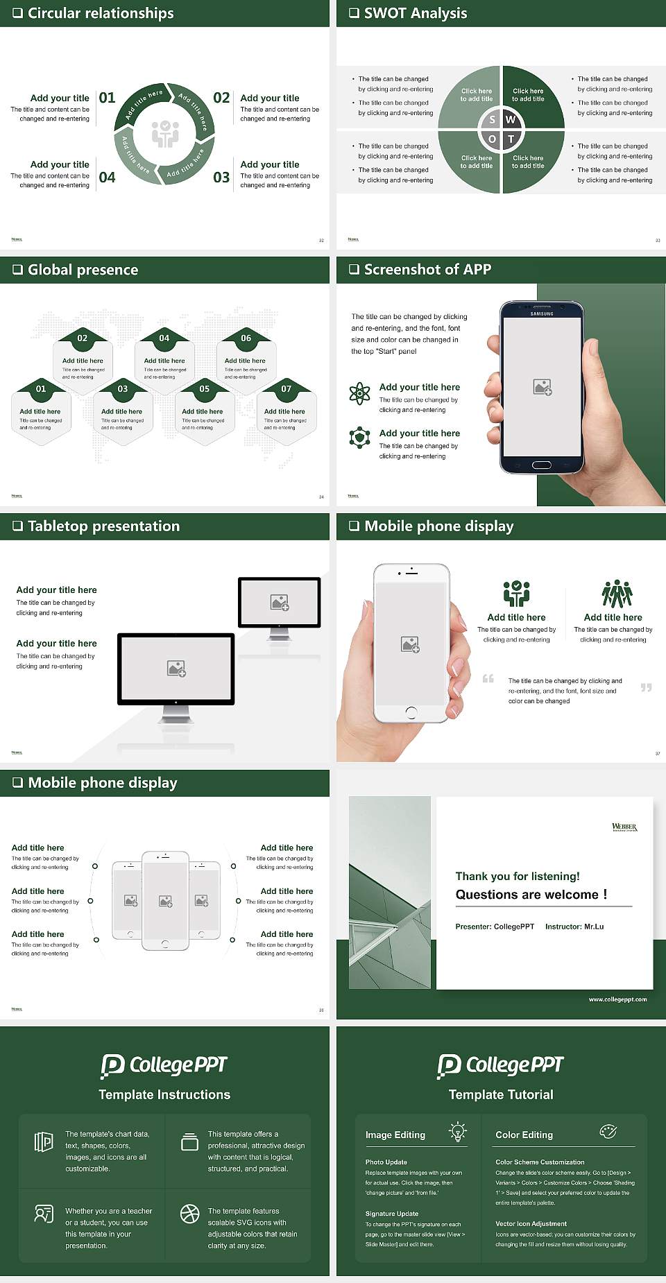 Webber International University General Purpose PPT Template4:3 ratio PPT effect preview image5