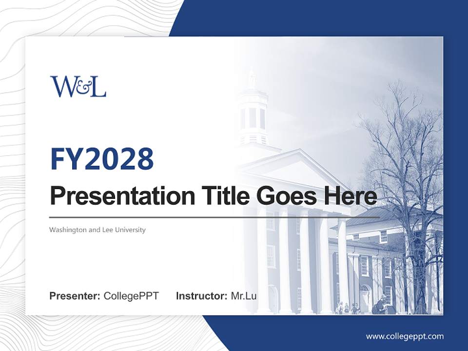 Washington and Lee University Academic Presentation/Research Findings Report PPT Template4:3 ratio PPT effect preview image5