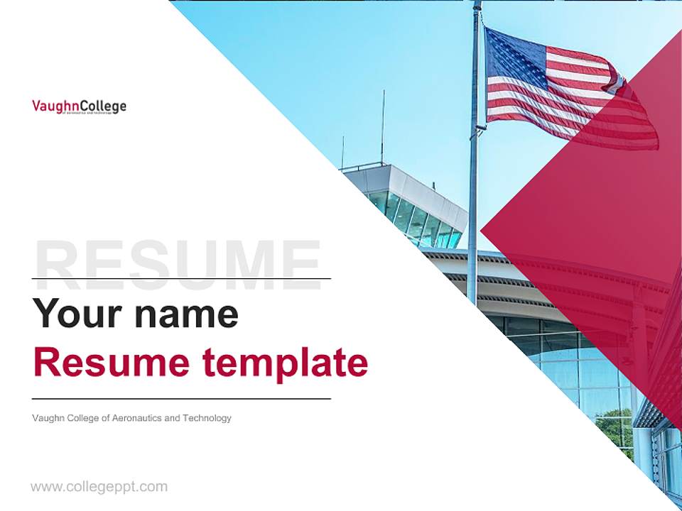 Vaughn College of Aeronautics and Technology Resume PPT Template4:3 ratio PPT effect preview image5