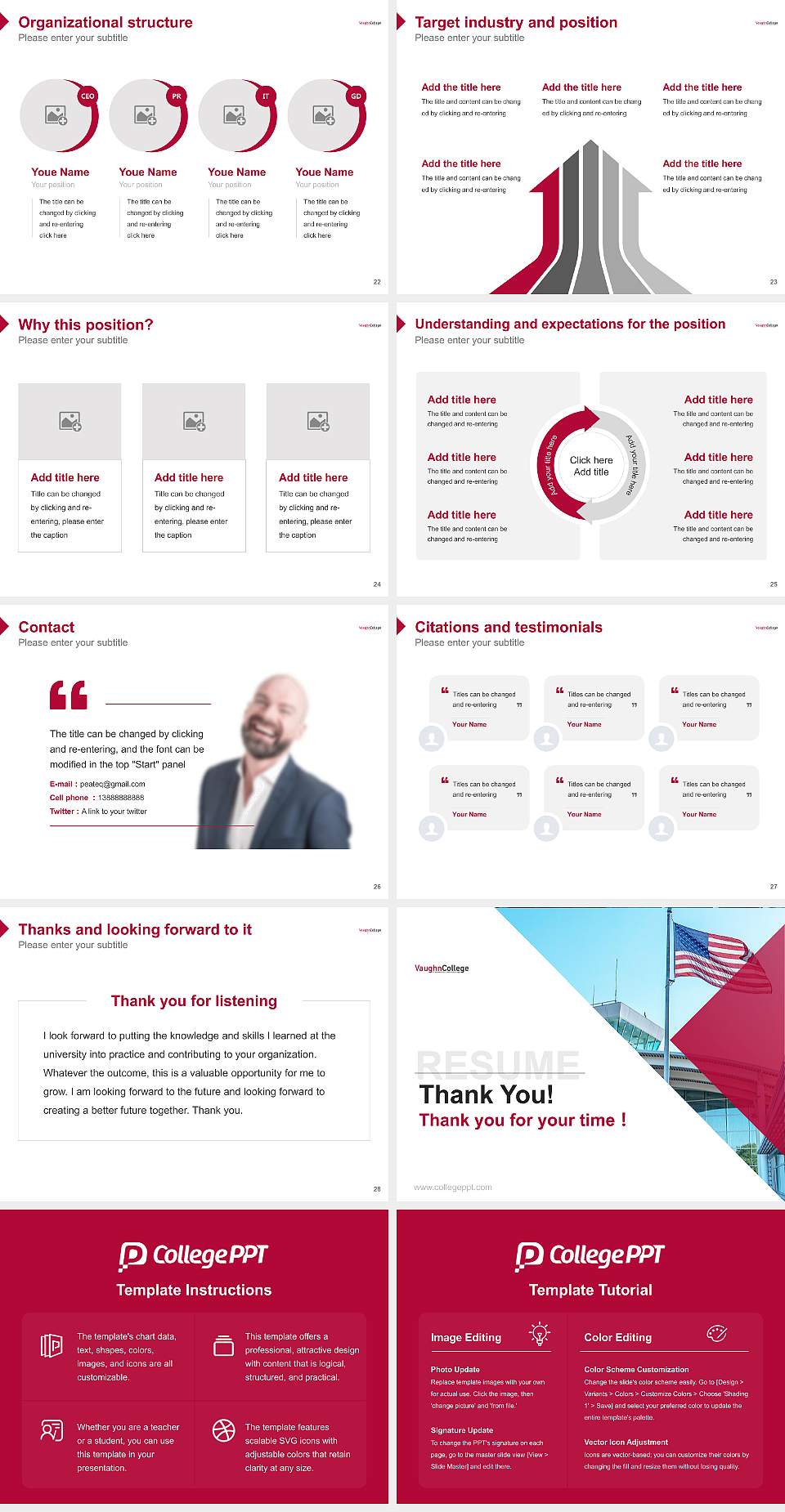 Vaughn College of Aeronautics and Technology Resume PPT Template4:3 ratio PPT effect preview image4