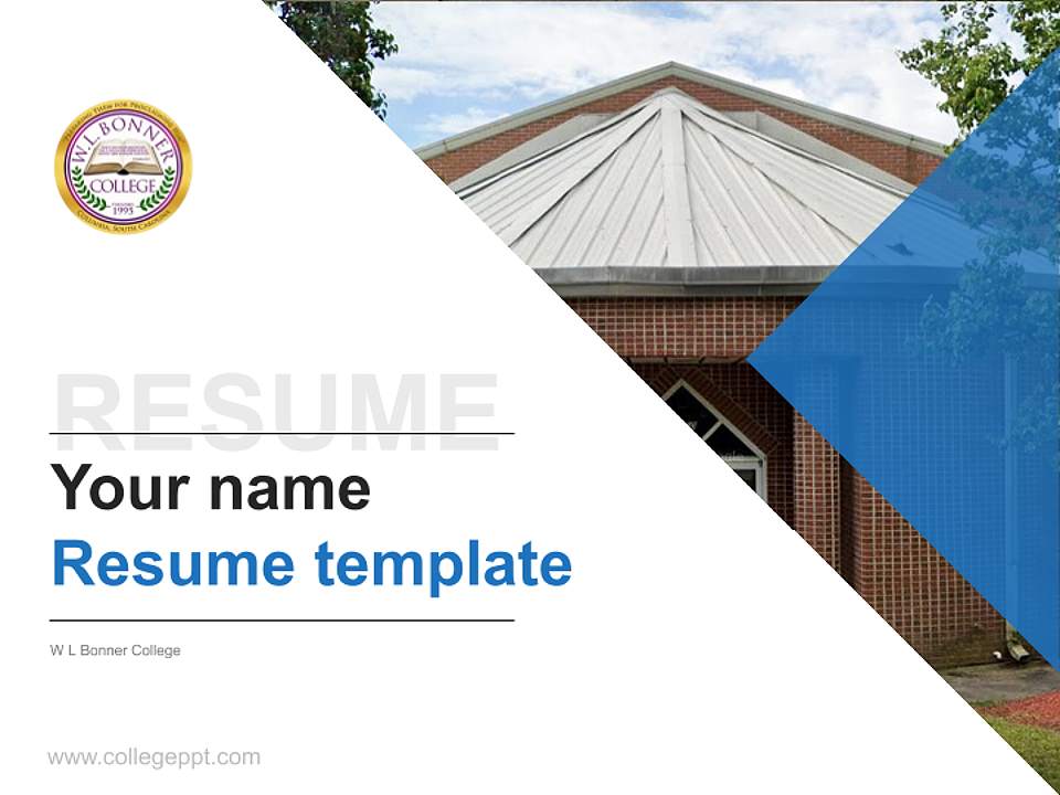 W L Bonner College Resume PPT Template4:3 ratio PPT effect preview image5