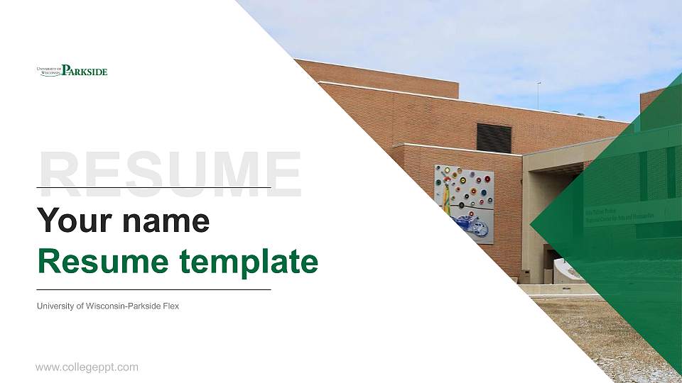 University of Wisconsin-Parkside Flex Resume PPT Template16:9 ratio PPT effect preview image