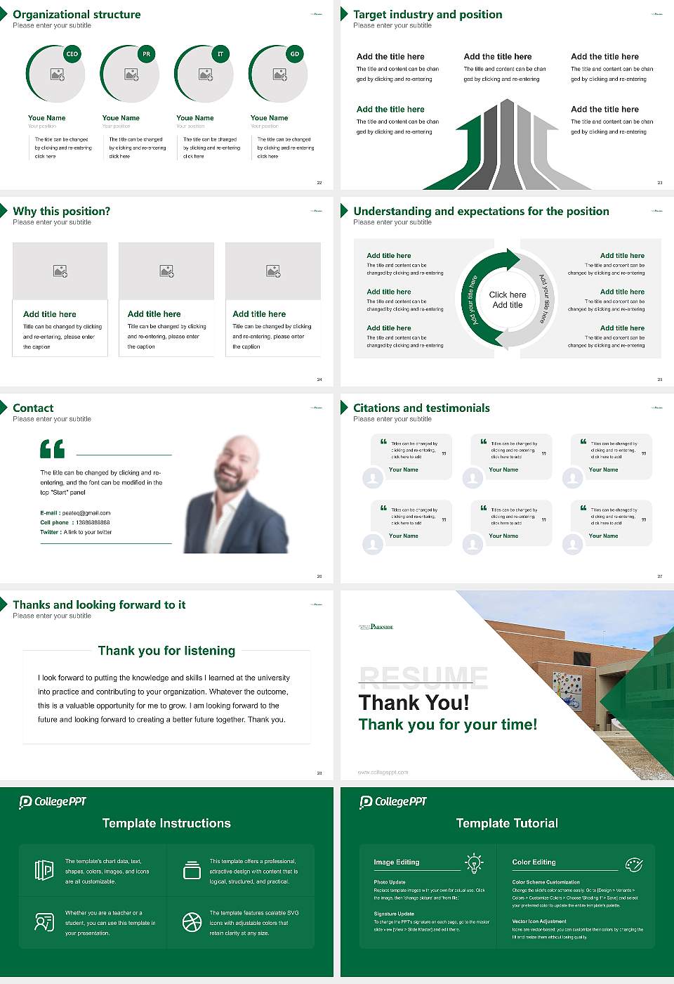 University of Wisconsin-Parkside Flex Resume PPT Template16:9 ratio PPT effect preview image4
