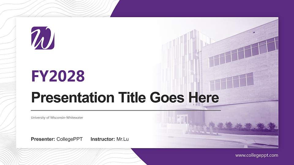 University of Wisconsin-Whitewater Academic Presentation/Research Findings Report PPT Template16:9 ratio PPT effect preview image
