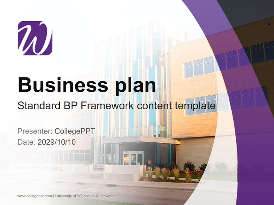 University of Wisconsin-Whitewater Competition/Entrepreneurship Contest PPT Template4:3 ratio PPT effect preview image9