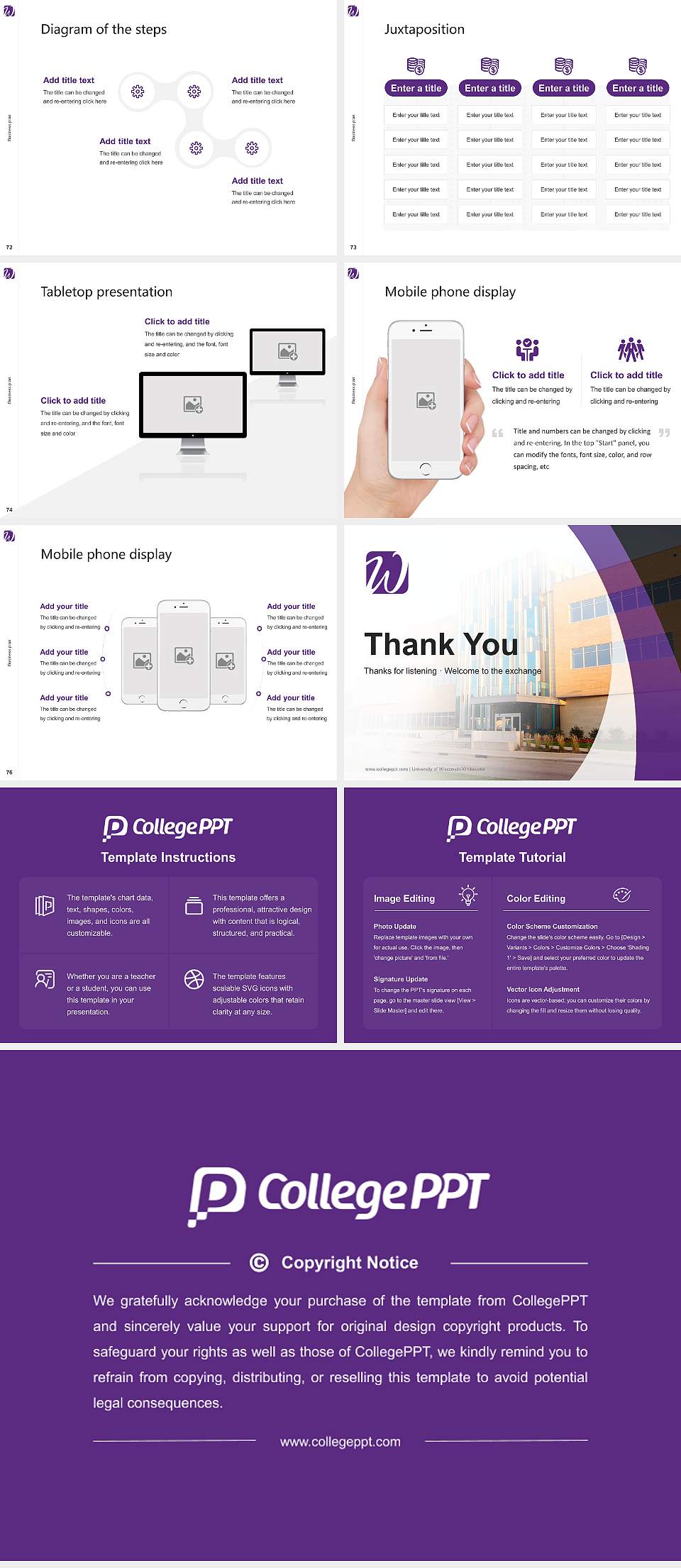 University of Wisconsin-Whitewater Competition/Entrepreneurship Contest PPT Template4:3 ratio PPT effect preview image9