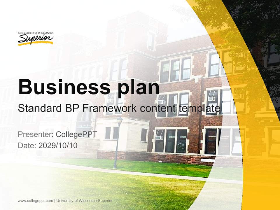 University of Wisconsin-Superior Competition/Entrepreneurship Contest PPT Template4:3 ratio PPT effect preview image9