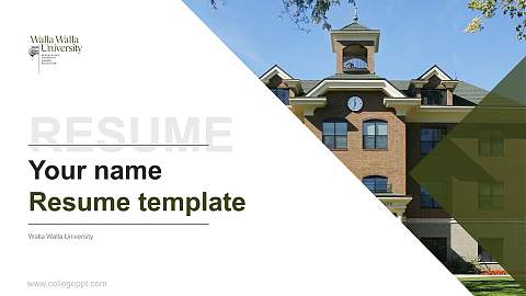 Walla Walla University Resume PPT Template