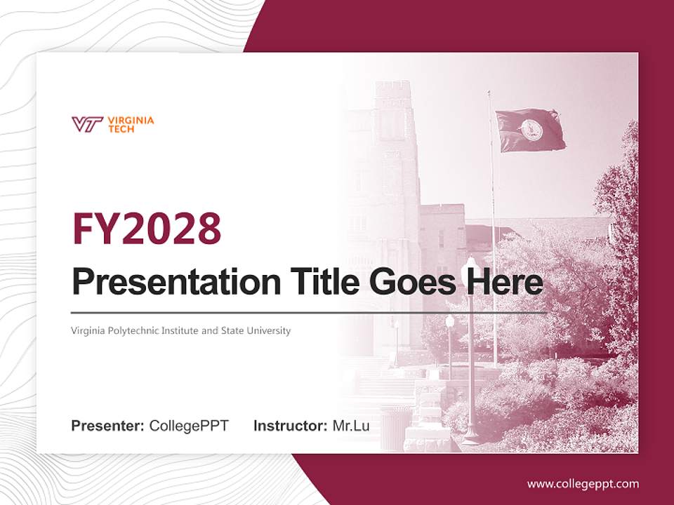 Virginia Polytechnic Institute and State University Academic Presentation/Research Findings Report PPT Template4:3 ratio PPT effect preview image5