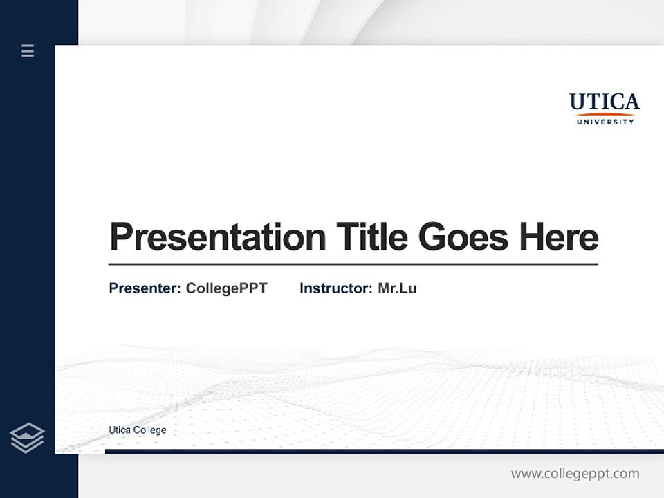 Utica College Thesis Proposal/Graduation Defense PPT Template4:3 ratio PPT effect preview image5