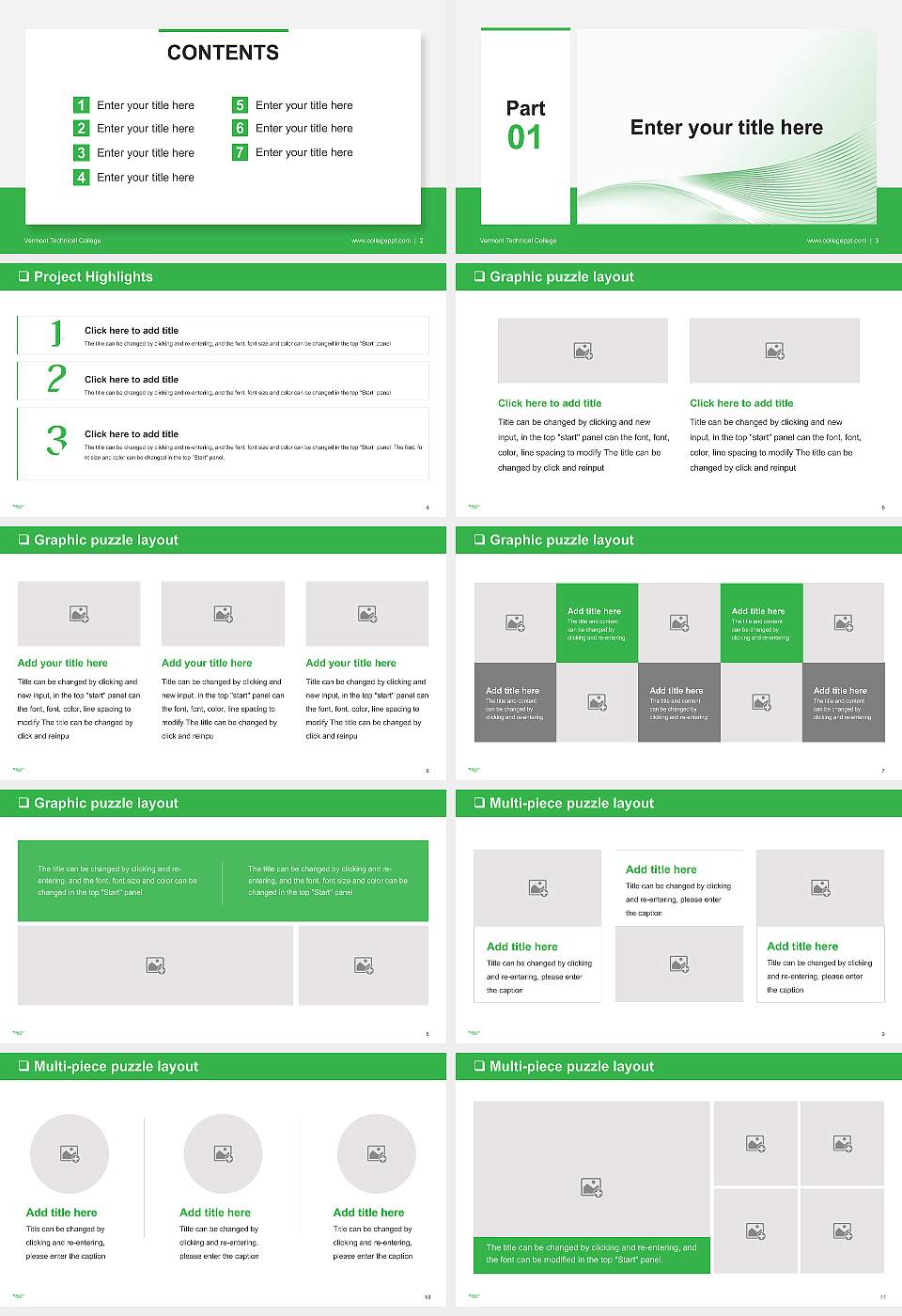 Vermont Technical College General Purpose PPT Template16:9 ratio PPT effect preview image2