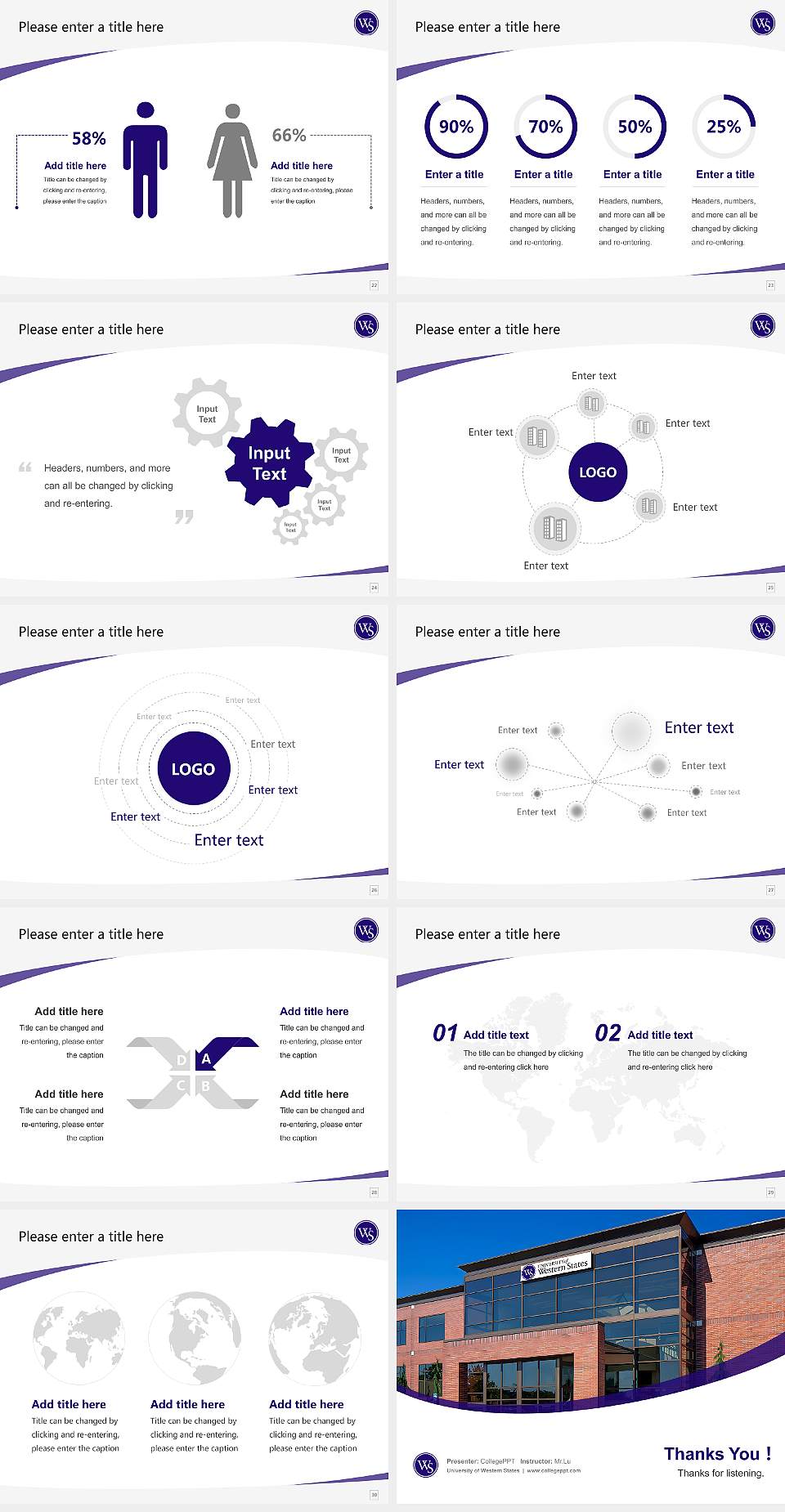 University of Western States Course/Courseware Creation PPT Template4:3 ratio PPT effect preview image4