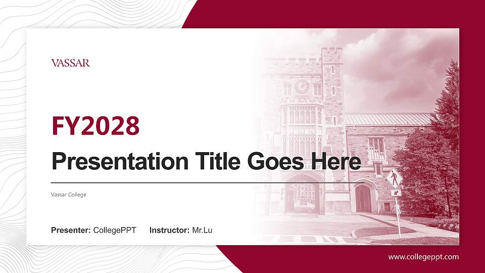 Vassar College Academic Presentation/Research Findings Report PPT Template16:9 ratio PPT effect preview image