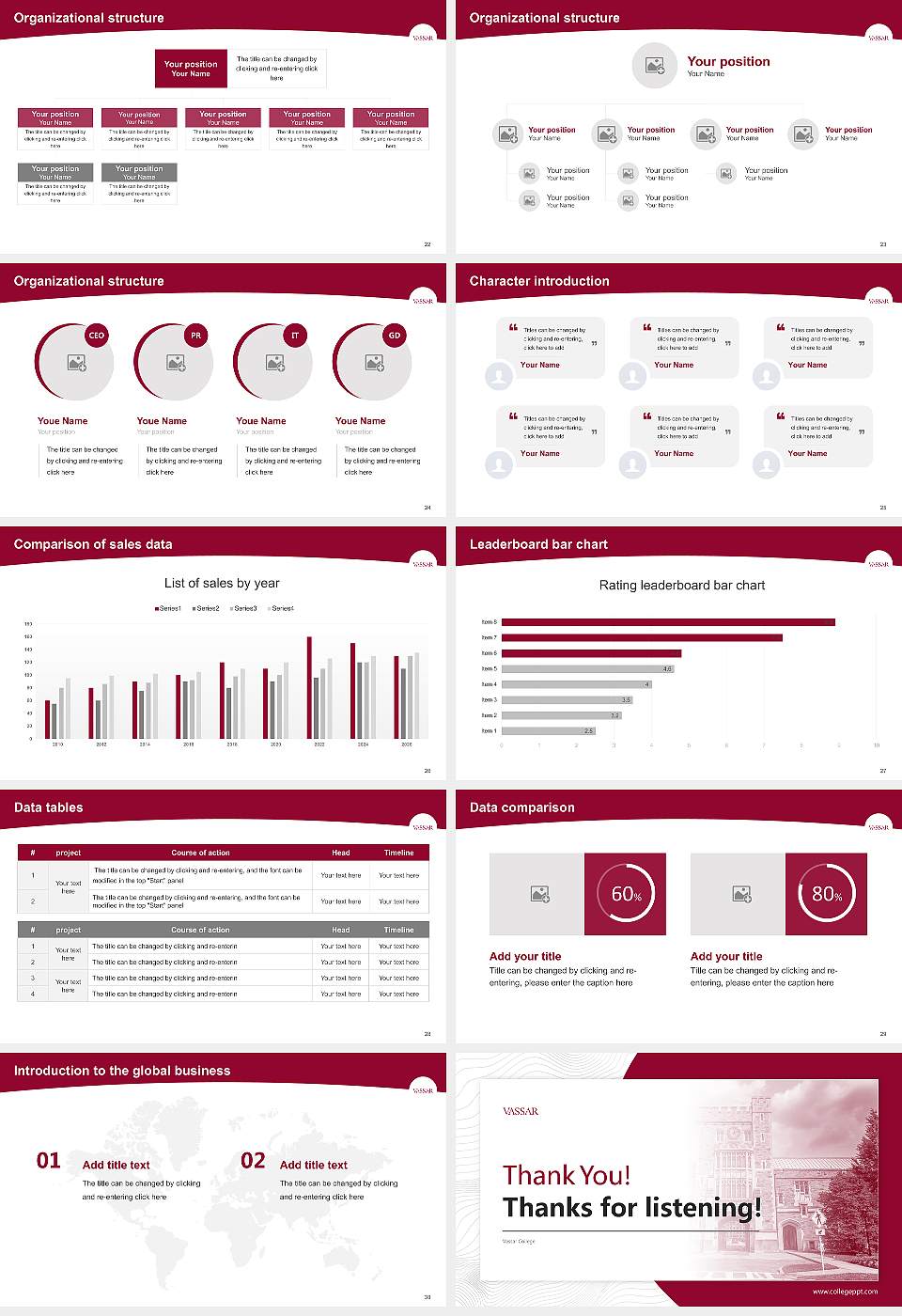 Vassar College Academic Presentation/Research Findings Report PPT Template16:9 ratio PPT effect preview image4