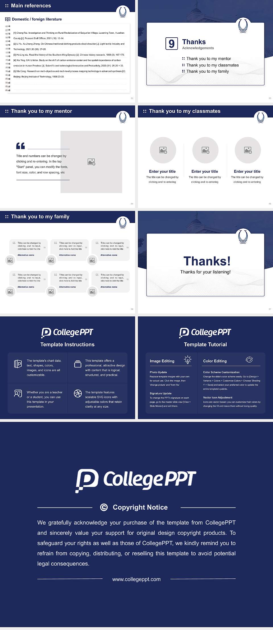 Upper Iowa University Graduation Thesis Defense PPT Template4:3 ratio PPT effect preview image7