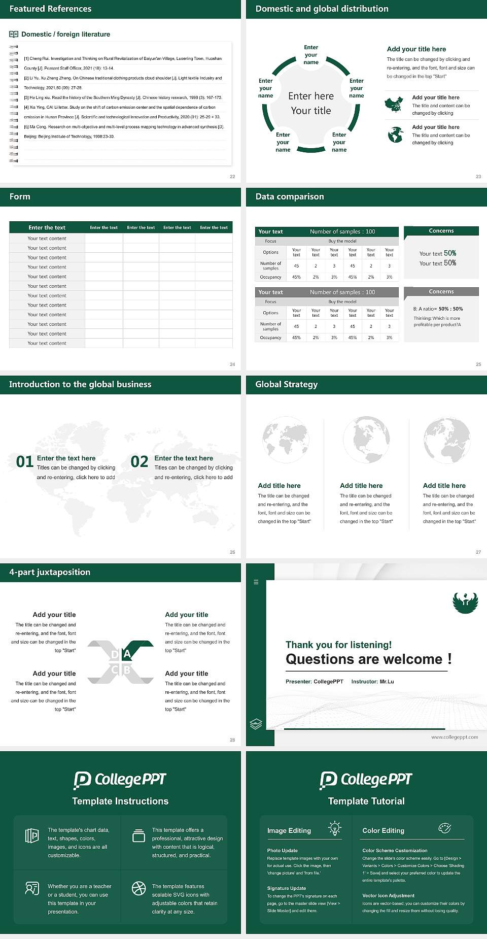 University of Wisconsin-Green Bay Thesis Proposal/Graduation Defense PPT Template4:3 ratio PPT effect preview image4