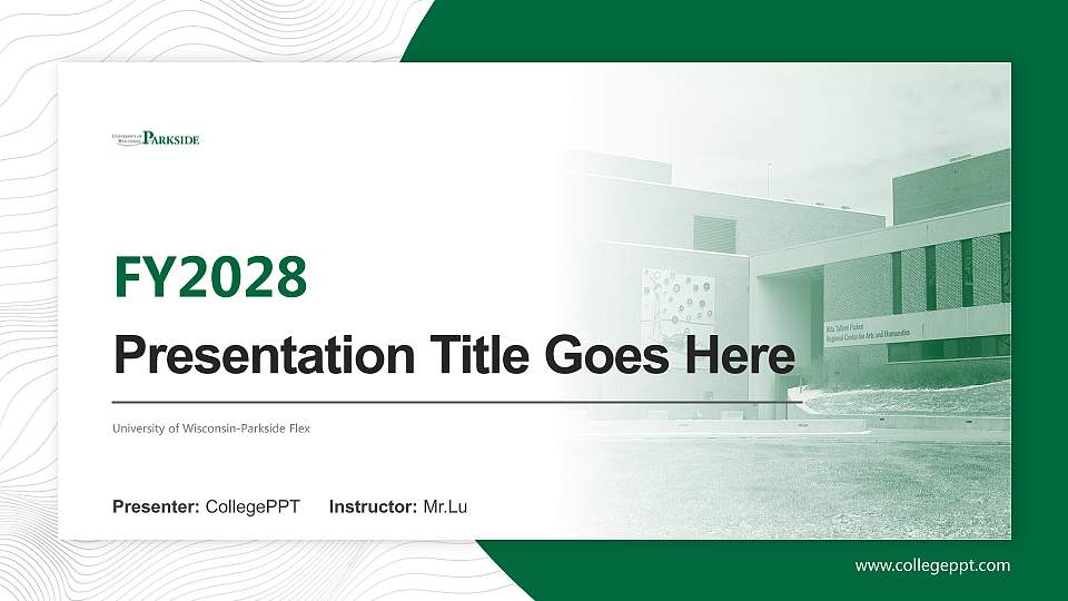 University of Wisconsin-Parkside Flex Academic Presentation/Research Findings Report PPT Template16:9 ratio PPT effect preview image