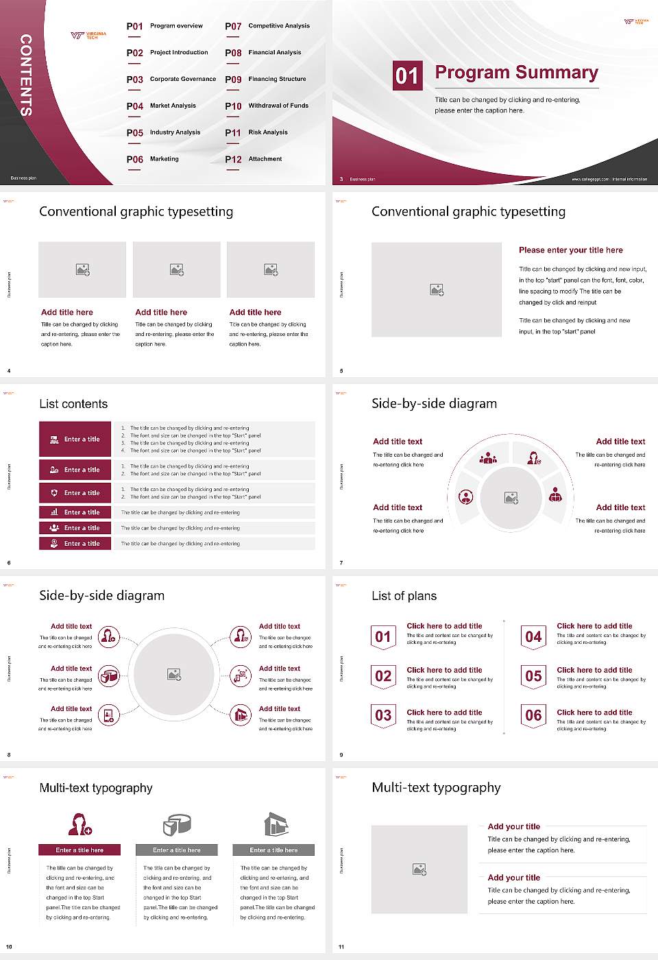 Virginia Polytechnic Institute and State University Competition/Entrepreneurship Contest PPT Template16:9 ratio PPT effect preview image2
