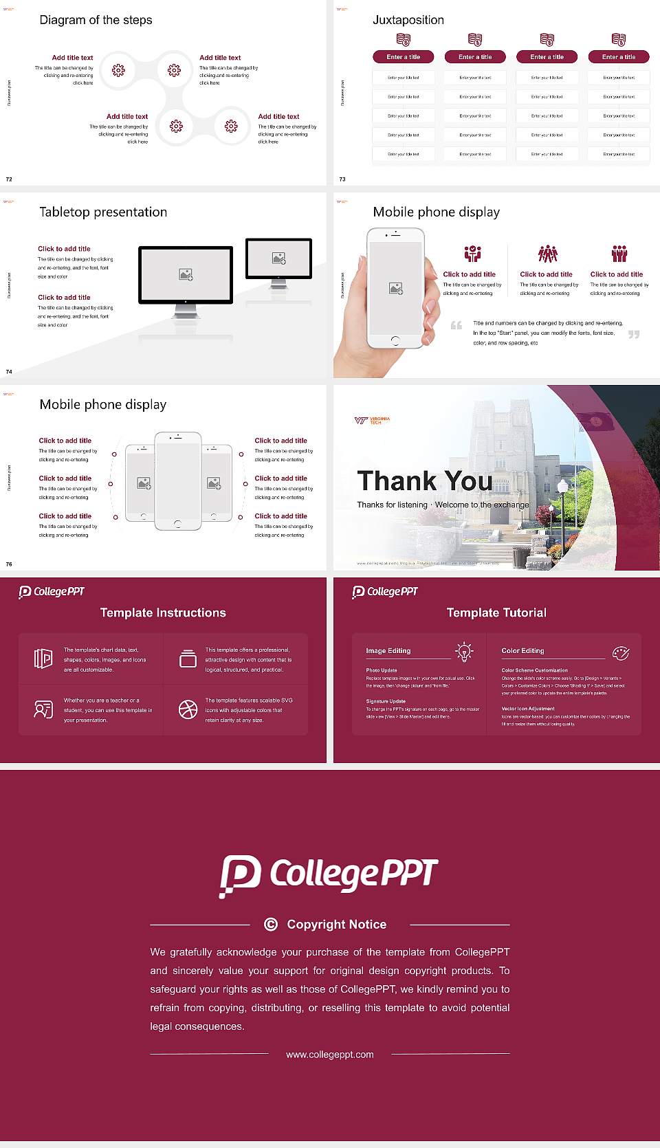 Virginia Polytechnic Institute and State University Competition/Entrepreneurship Contest PPT Template16:9 ratio PPT effect preview image9