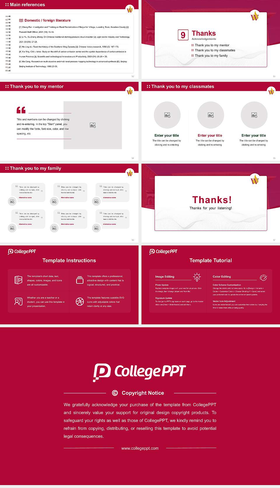 Walnut Hill College Graduation Thesis Defense PPT Template16:9 ratio PPT effect preview image7