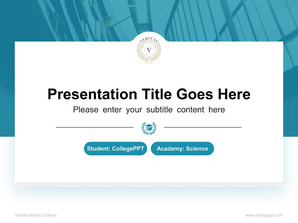 Veritas Baptist College National Scholarship Defense PPT Template4:3 ratio PPT effect preview image4