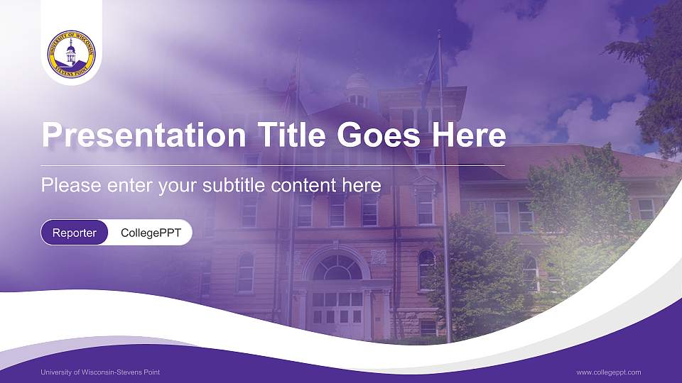University of Wisconsin-Stevens Point Lecture Sharing and Networking Event PPT Template16:9 ratio PPT effect preview image
