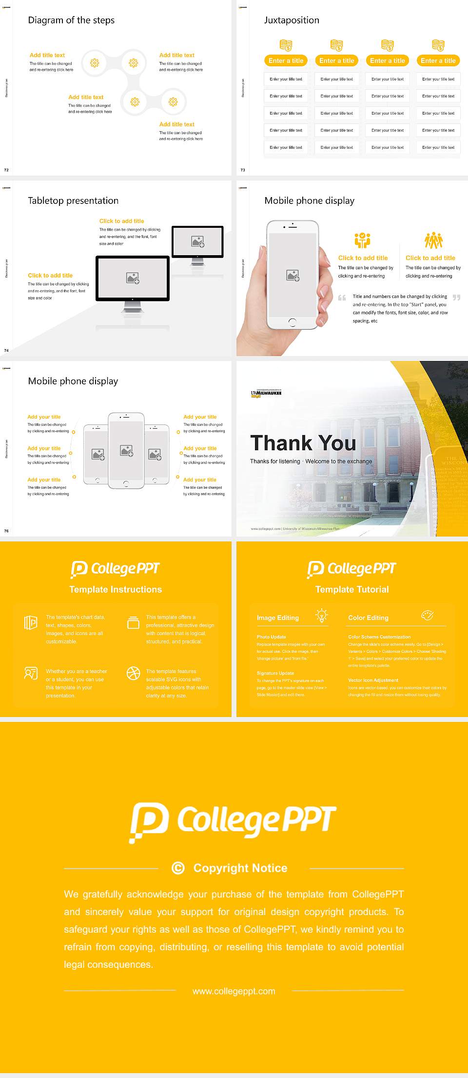 University of Wisconsin-Milwaukee Flex Competition/Entrepreneurship Contest PPT Template4:3 ratio PPT effect preview image9