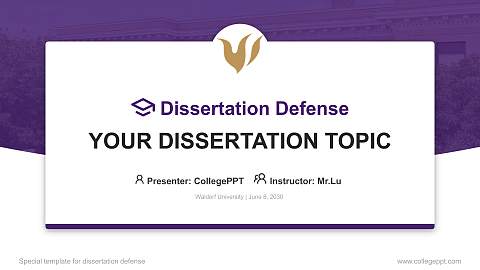 Waldorf University Graduation Thesis Defense PPT Template