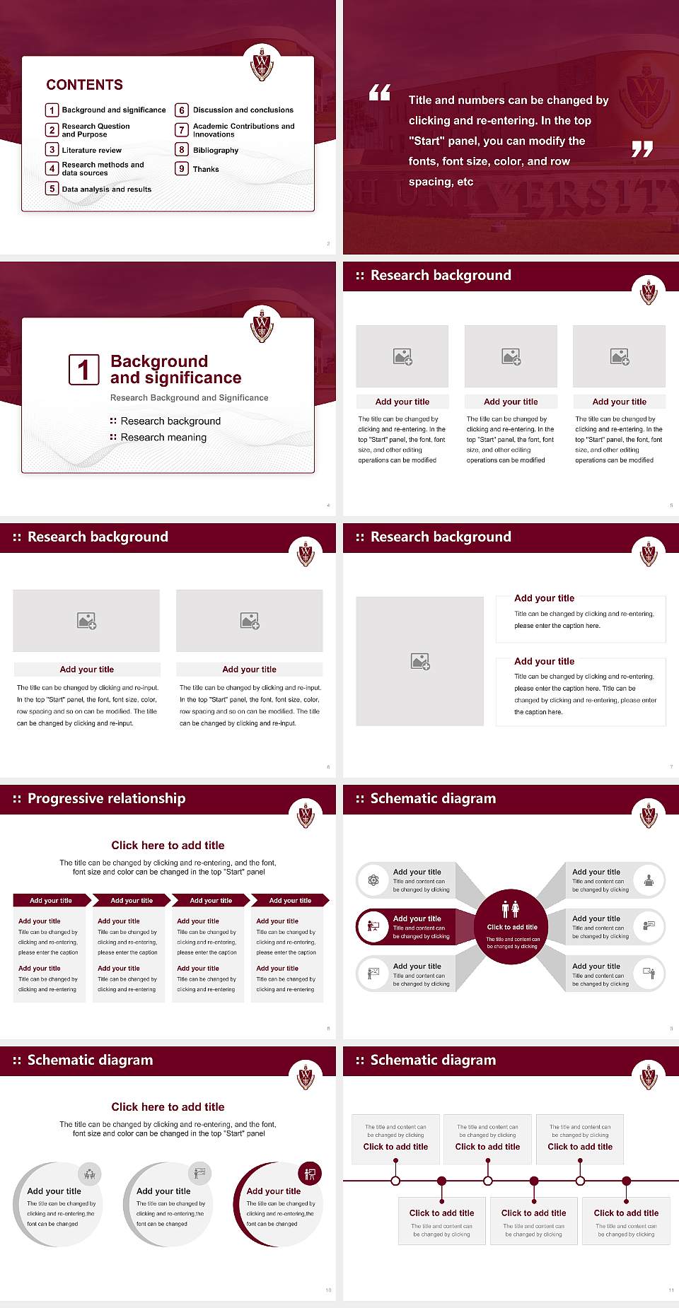 Walsh University Graduation Thesis Defense PPT Template4:3 ratio PPT effect preview image2