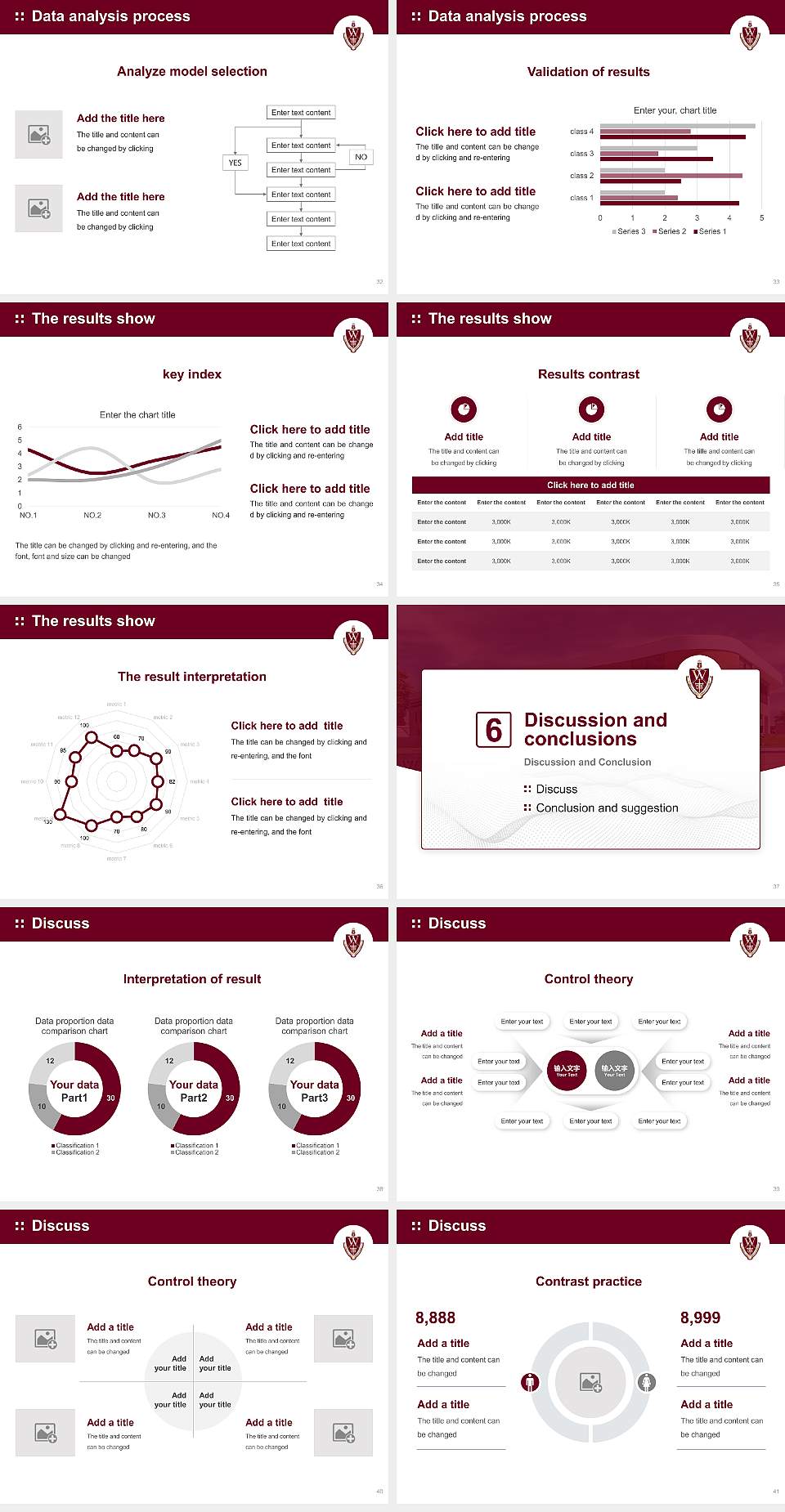 Walsh University Graduation Thesis Defense PPT Template4:3 ratio PPT effect preview image5