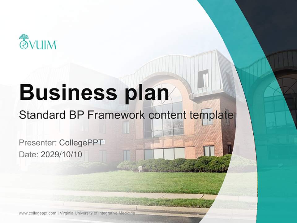 Virginia University of Integrative Medicine Competition/Entrepreneurship Contest PPT Template4:3 ratio PPT effect preview image9