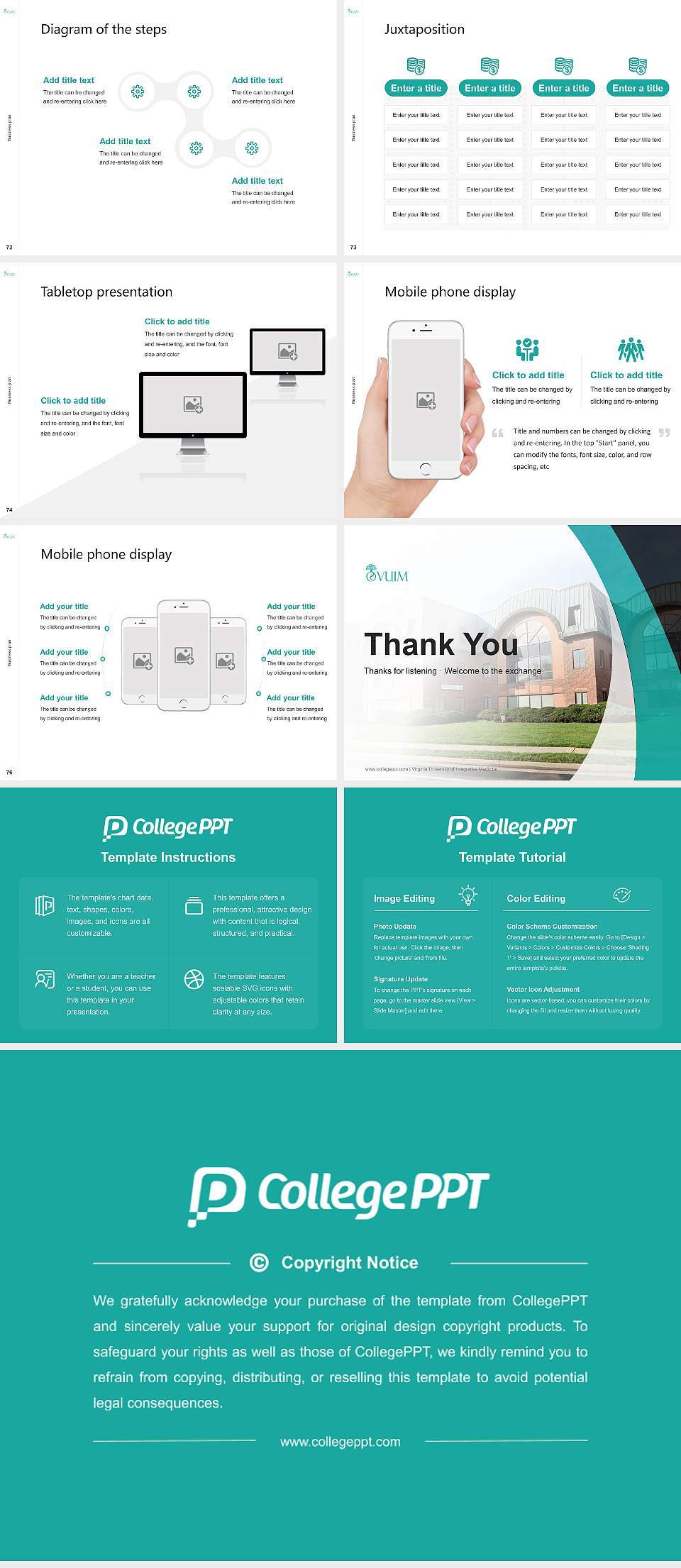 Virginia University of Integrative Medicine Competition/Entrepreneurship Contest PPT Template4:3 ratio PPT effect preview image9