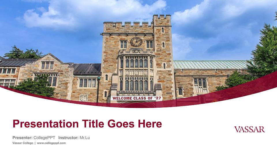 Vassar College Course/Courseware Creation PPT Template16:9 ratio PPT effect preview image