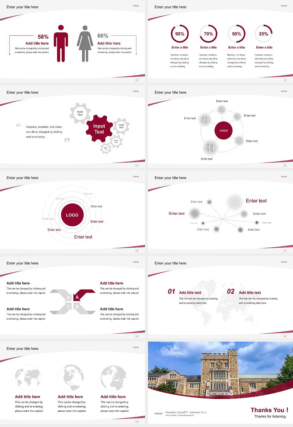 Vassar College Course/Courseware Creation PPT Template16:9 ratio PPT effect preview image4