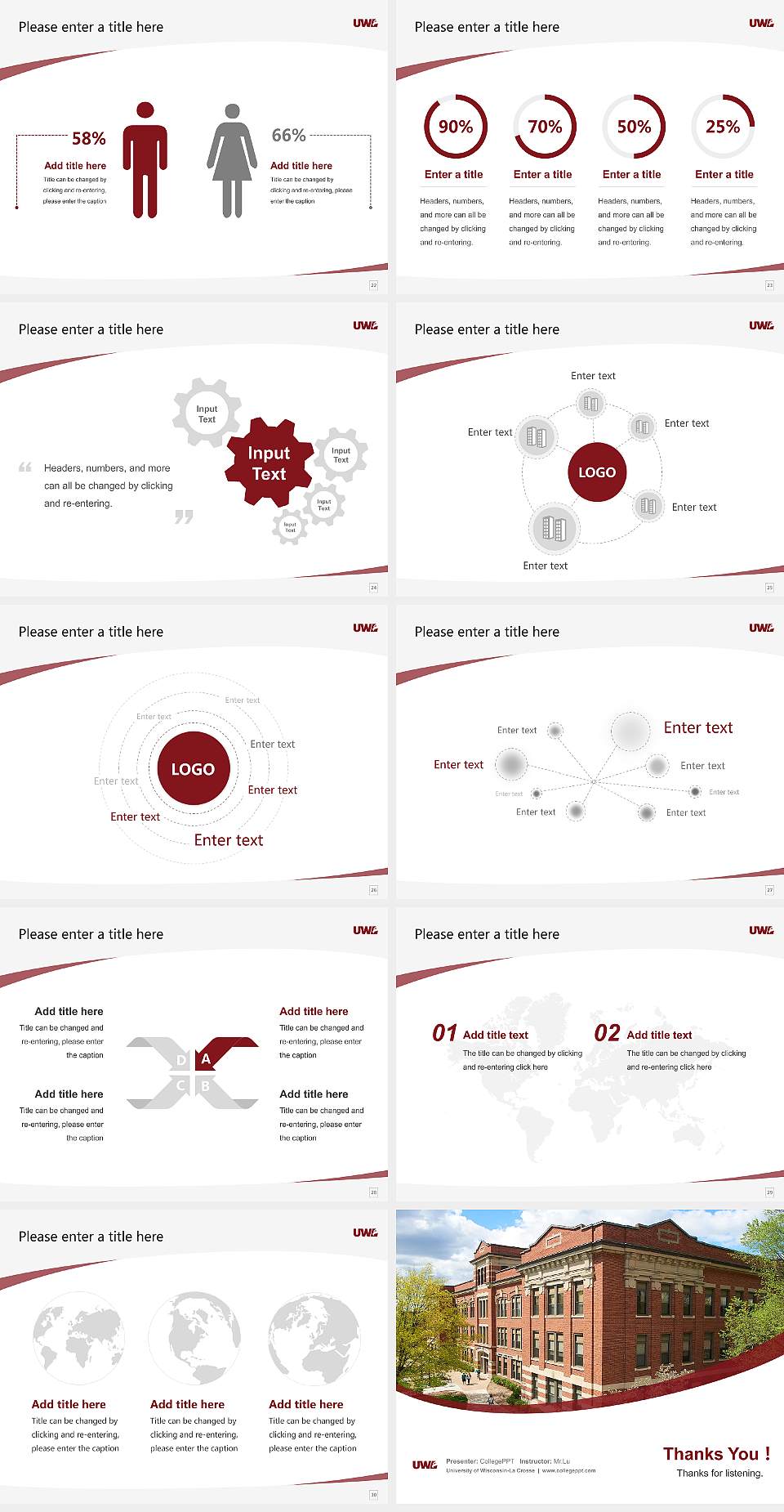 University of Wisconsin-La Crosse Course/Courseware Creation PPT Template4:3 ratio PPT effect preview image4