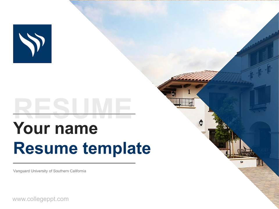 Vanguard University of Southern California Resume PPT Template4:3 ratio PPT effect preview image5