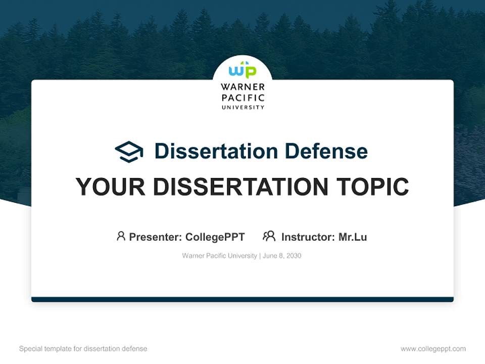 Warner Pacific University Graduation Thesis Defense PPT Template4:3 ratio PPT effect preview image7