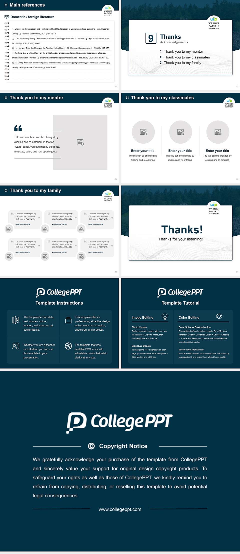 Warner Pacific University Graduation Thesis Defense PPT Template4:3 ratio PPT effect preview image7