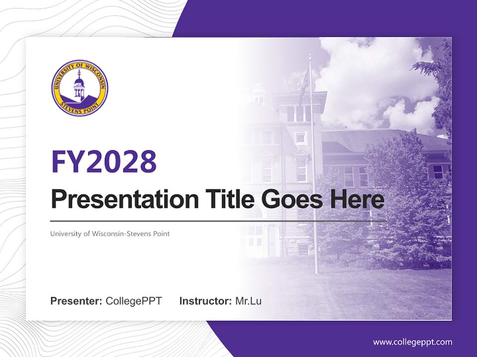 University of Wisconsin-Stevens Point Academic Presentation/Research Findings Report PPT Template4:3 ratio PPT effect preview image5