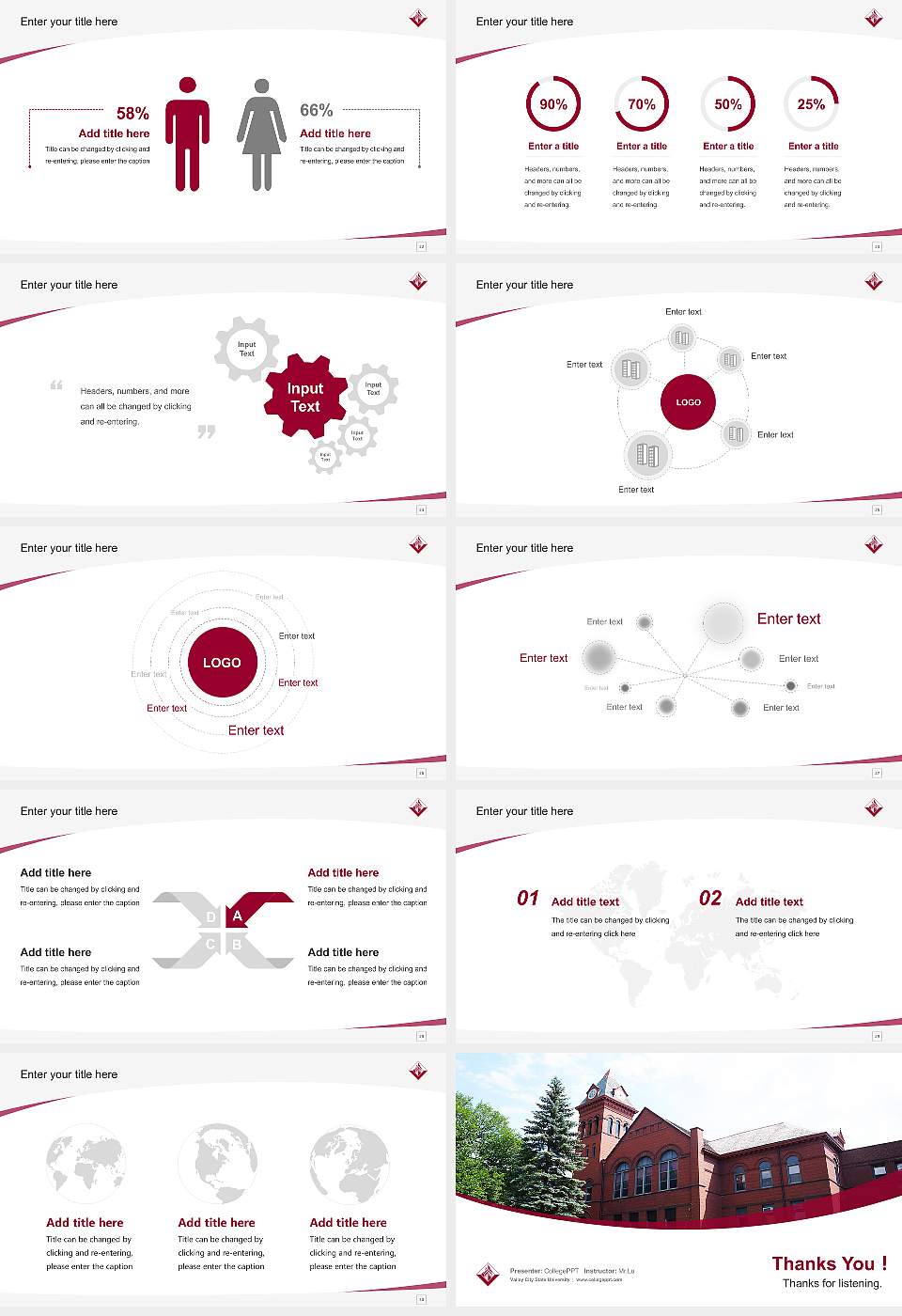 Valley City State University Course/Courseware Creation PPT Template16:9 ratio PPT effect preview image4