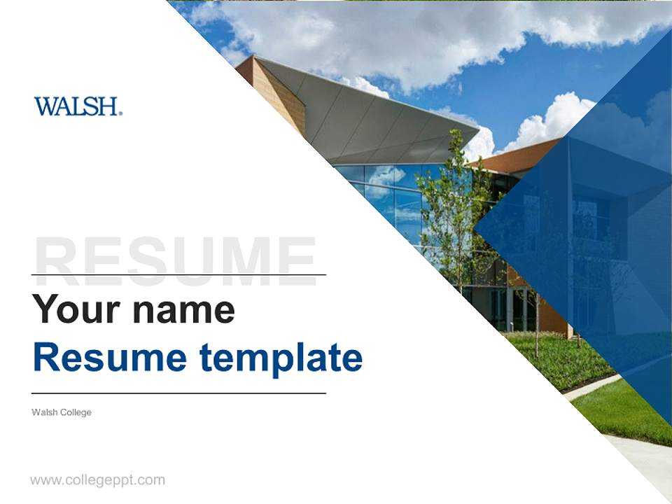 Walsh College Resume PPT Template4:3 ratio PPT effect preview image5