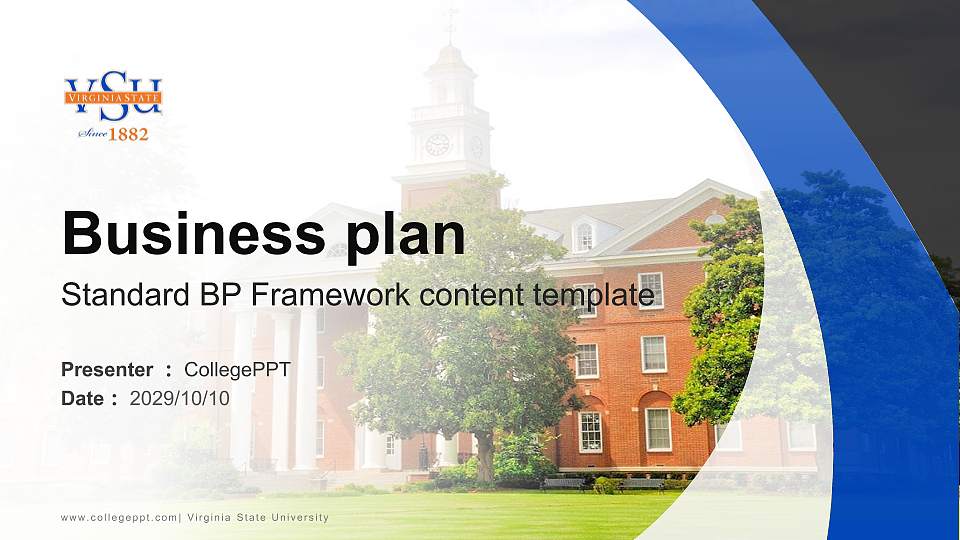Virginia State University Competition/Entrepreneurship Contest PPT Template16:9 ratio PPT effect preview image
