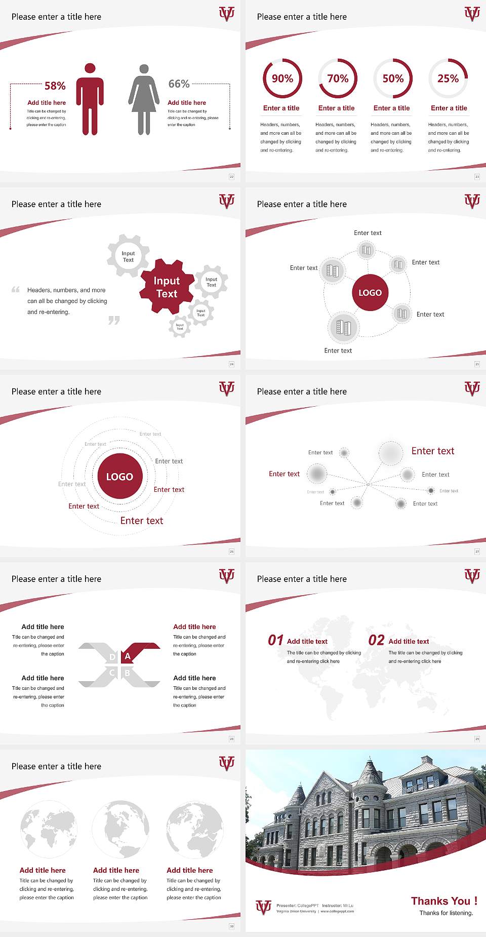 Virginia Union University Course/Courseware Creation PPT Template4:3 ratio PPT effect preview image4