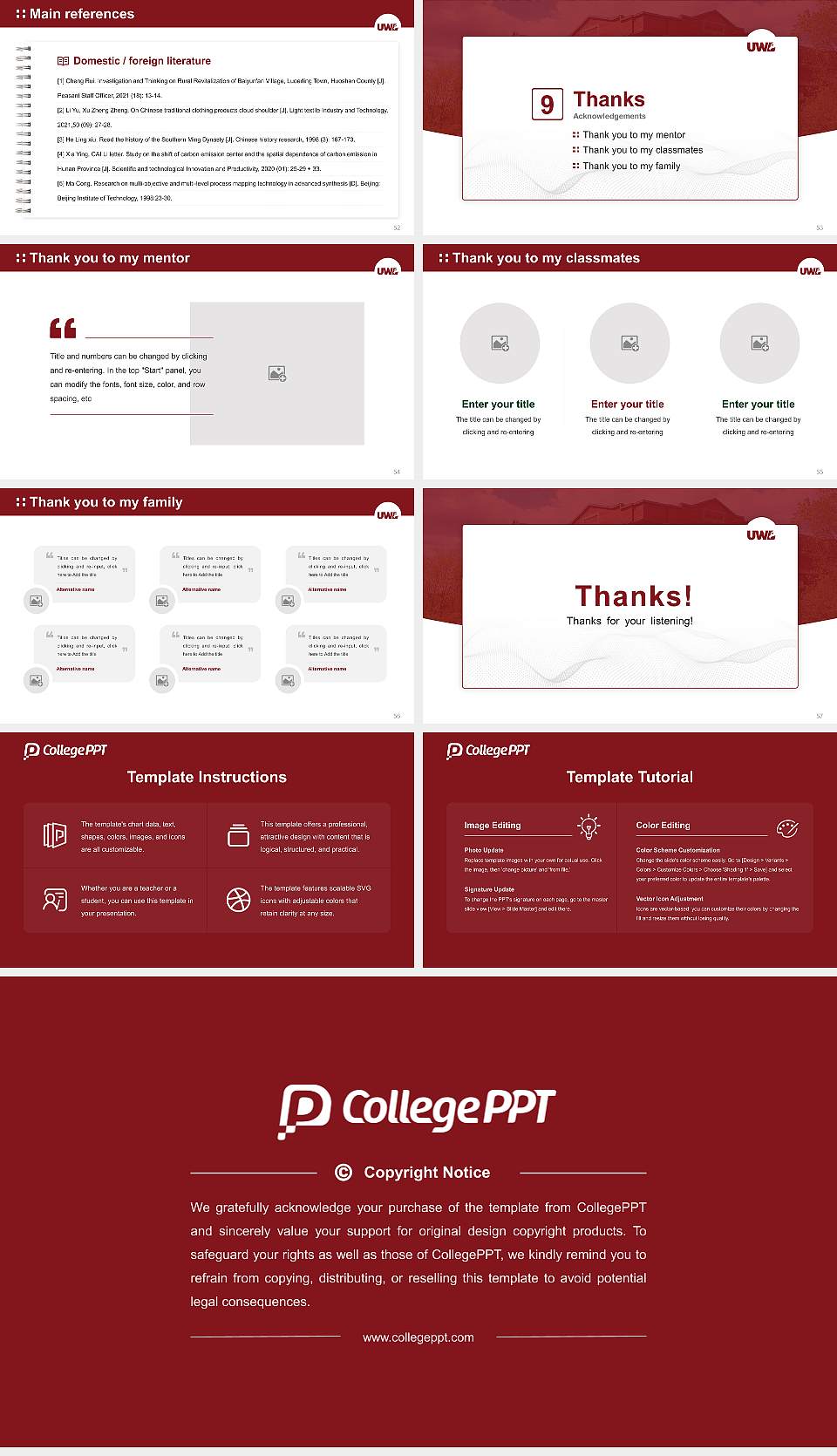 University of Wisconsin-La Crosse Graduation Thesis Defense PPT Template16:9 ratio PPT effect preview image7