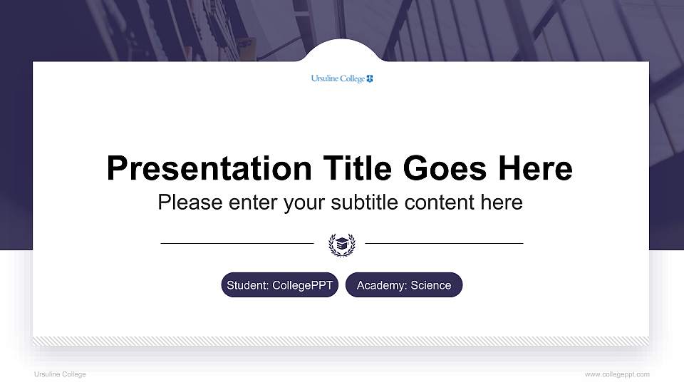 Ursuline College National Scholarship Defense PPT Template16:9 ratio PPT effect preview image