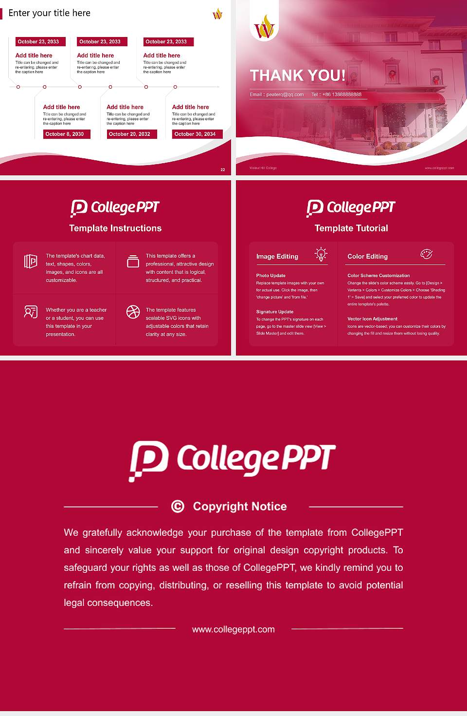 Walnut Hill College Lecture Sharing and Networking Event PPT Template4:3 ratio PPT effect preview image4
