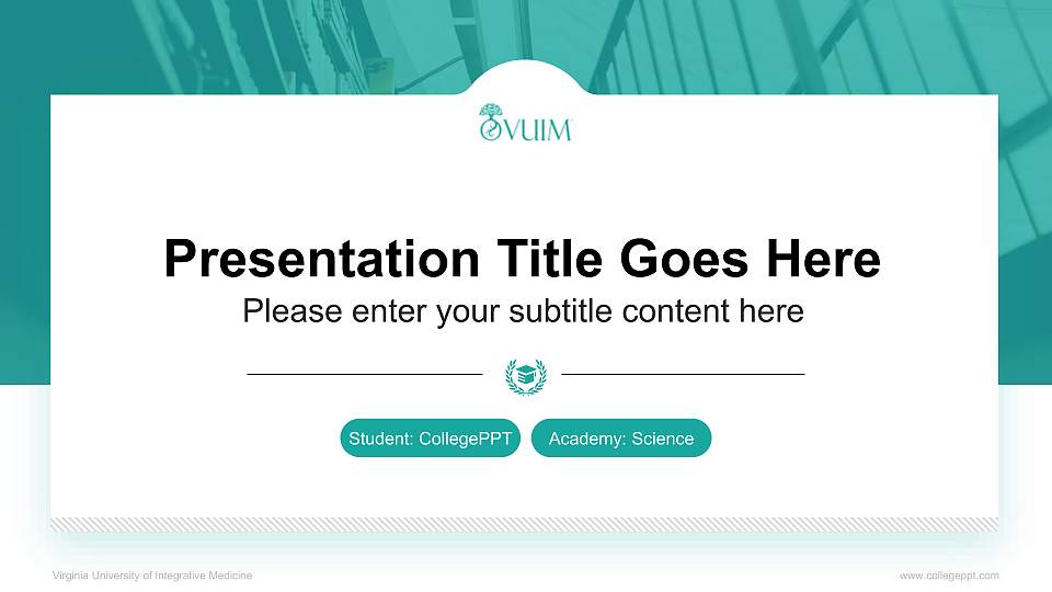 Virginia University of Integrative Medicine National Scholarship Defense PPT Template16:9 ratio PPT effect preview image