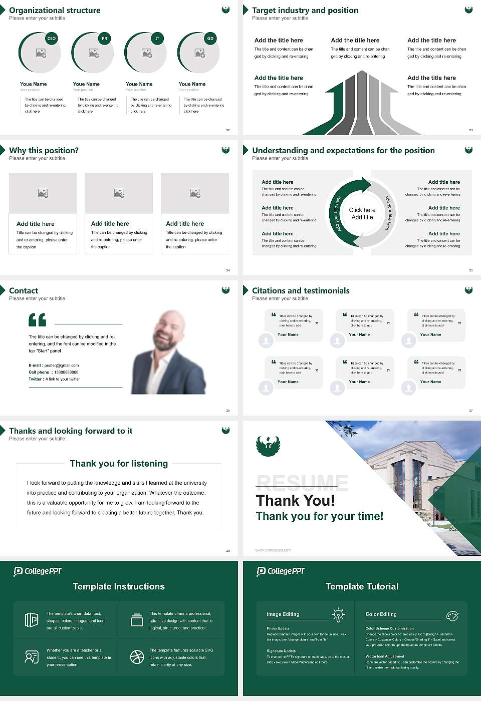 University of Wisconsin-Green Bay Resume PPT Template16:9 ratio PPT effect preview image4
