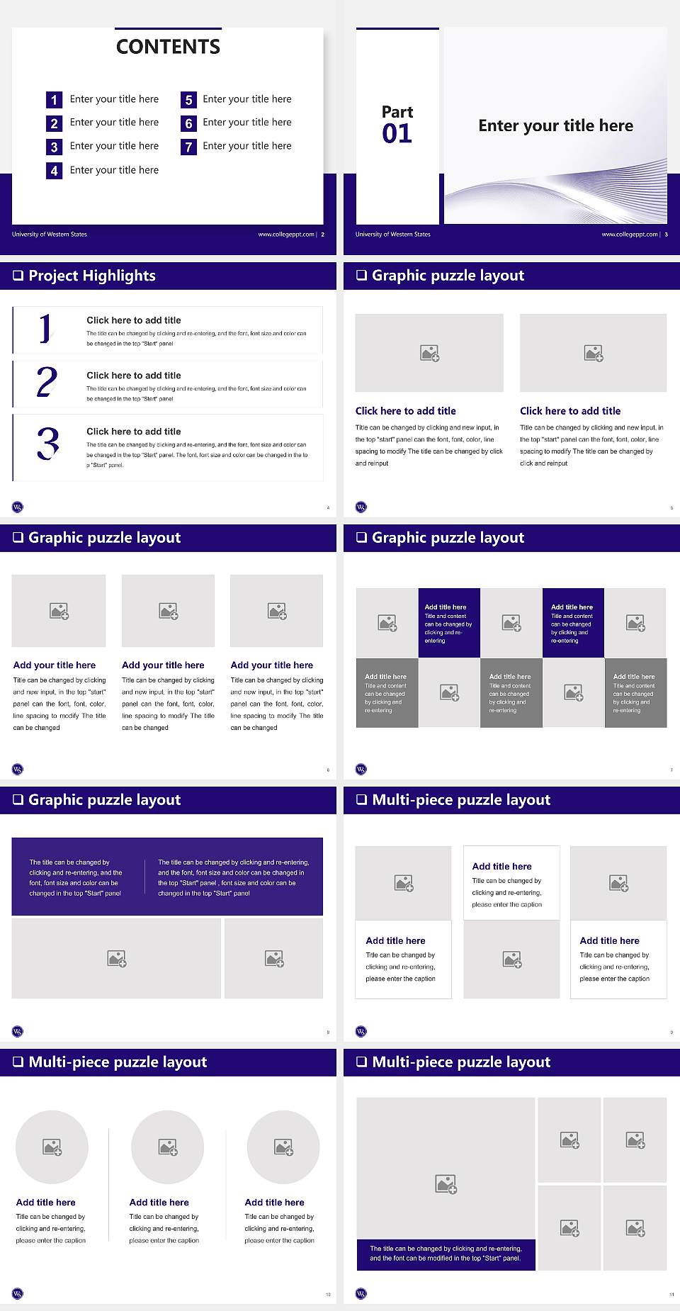 University of Western States General Purpose PPT Template4:3 ratio PPT effect preview image2