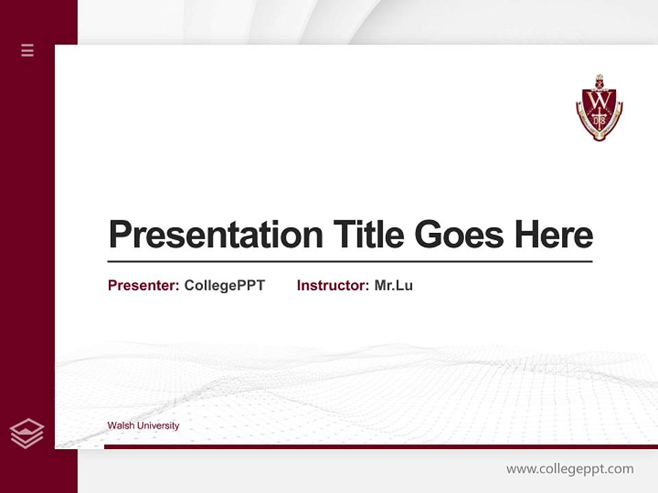 Walsh University Thesis Proposal/Graduation Defense PPT Template4:3 ratio PPT effect preview image5